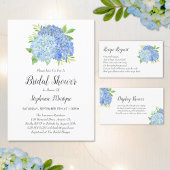 Bridal Shower Hydrangea Blue Floral Napkins