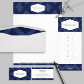 Ikat Pattern in Dark Blue for Jewelry Design Business Card