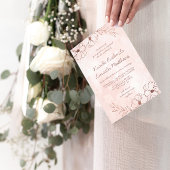 Blush Pink & Rose Gold Foil Wedding Bridal Shower Invitation
