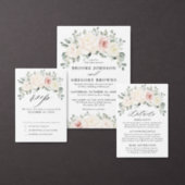 Champagne Ivory Blush Pink Floral Save the Date Postcard (Personalise this independent creator's collection.)
