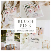 Elegant Blush Flower Bridal Shower Thank You Card