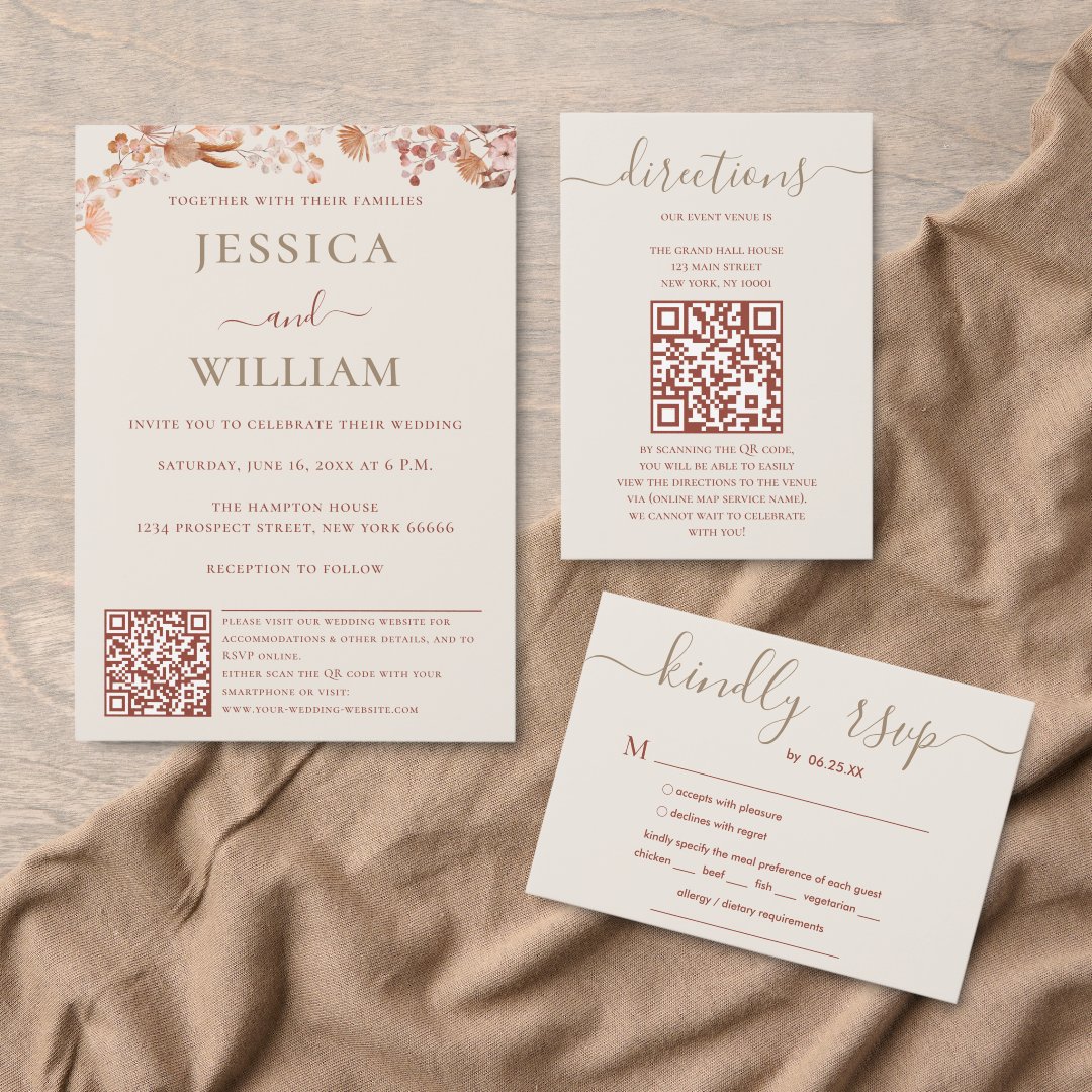 Bohemian Directions Digital Maps With QR Code Enclosure Card | Zazzle