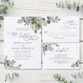 Elegant Rustic Eucalyptus Leaves Greenery Wedding Invitation (Personalise this independent creator's collection.)