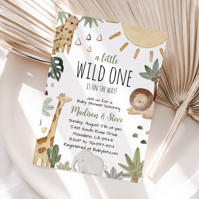 Boho Safari Theme Pink Safari Baby Shower Invitations Safari Theme