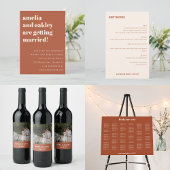 Minimal Rust Fall Retro Custom Wedding QR Code Enclosure Card | Zazzle