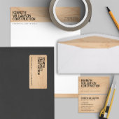 Bold Stenciled Particle Board Construction Business Card