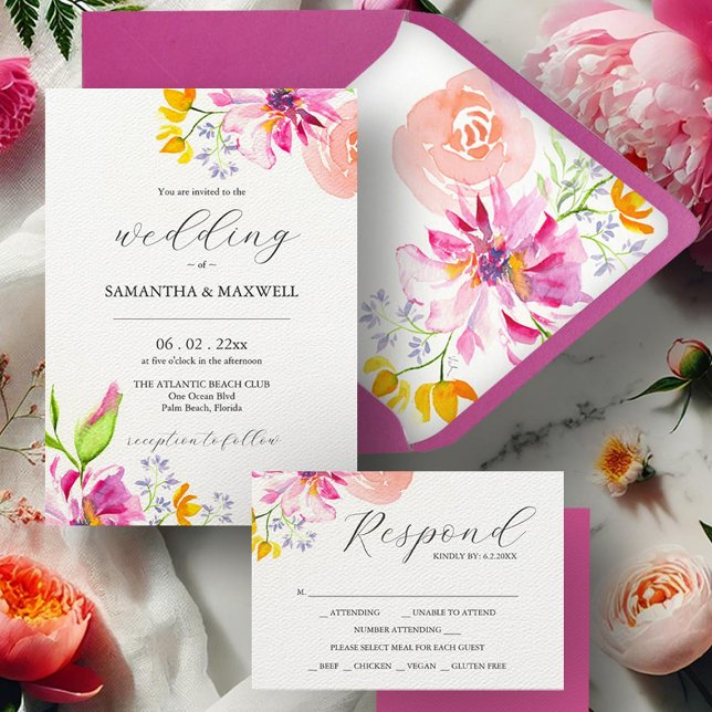 Pink Unique Wedding Invitation | Zazzle