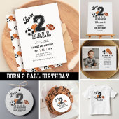 Born 2 Ball Sport Theme Boy Second Birthday Party Sugar Cookie