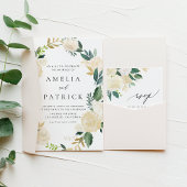 Watercolor Flowers with Gold Glitter Baby Messages