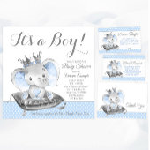 Elephant Prince Baby Shower Invitation