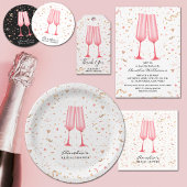 Pink Champagne Bridal Shower Classic Round Sticker