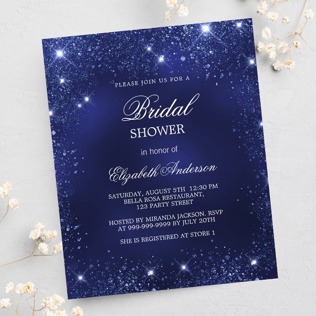 different color bridesmaid dresses 30 Bridal Shower Invitations Dress Swirl Blue Silver Personalized – Pink  the Cat main image 0