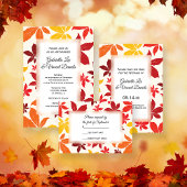 Bright Fall Leaves Wedding Favor Boxes