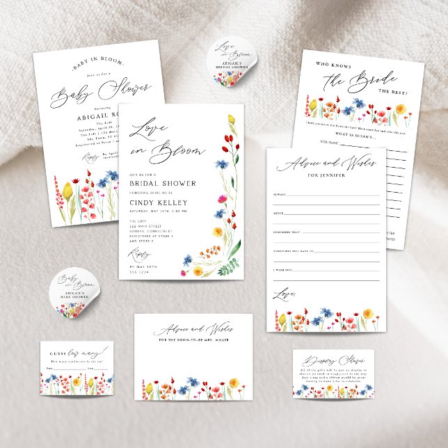 Wildflower Meadow Personalized Green Script Note Card