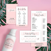 Lash Aftercare Instructions Feminine Pink Modern Business Card