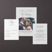 Dusty Blue Modern Boho Wedding Photo Invitation (Personalise this independent creator's collection.)