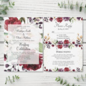 Burgundy Bliss Floral  Bridal Shower Recipe Card (Personalise this independent creator's collection.)