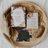 Burgundy Floral | Beige Horizontal Bridal Shower Invitation
