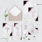 Burgundy Watercolor Geometric Wedding Monogram Cake Stand