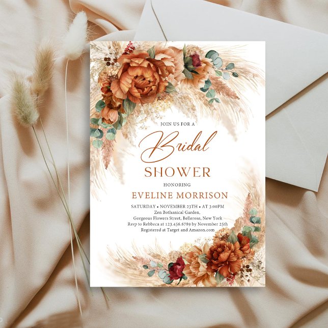 Terracotta copper floral Guess The Bride's Dress | Zazzle