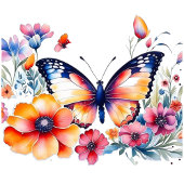 Butterfly in Flowers Girl's Baby Shower Edible Frosting Rounds