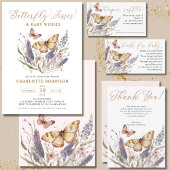 A Little Butterfly Is On Her Way Baby Shower Invitation