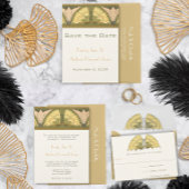 Art Deco Butterfly Calla Lily Wedding  Invitation