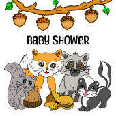 Woodland Creatures Forest Animals Baby Shower   Invitation