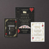 Flourish Gold Art Deco Casino Vegas Poker Wedding Invitation (Personalise this independent creator's collection.)