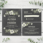 Chalkboard Blooms Wedding Invitations (Personalise this independent creator's collection.)