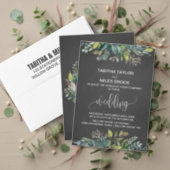 Chalkboard Foliage Wedding Brunch Invitation (Personalise this independent creator's collection.)