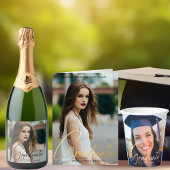 Chic Graduation Photo Handwritten Script Party Sugar Cookie