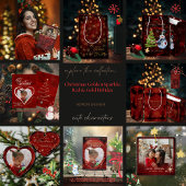 Cute Christmas Grandma Photo Red Table Lamp