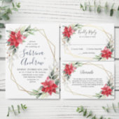 Red Poinsettia Floral REHEARSAL DINNER Invitations (Personalise this independent creator's collection.)