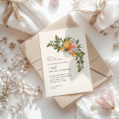 Script elegant wedding citrus botanical modern save the date