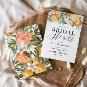 Citrus, orange + blossom bridal shower party postcard