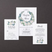 Classic White Flowers Simple RSVP Card (Personalise this independent creator's collection.)