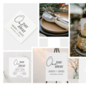 Modern White One Day Away Rehearsal Dinner Wedding Sugar Cookie