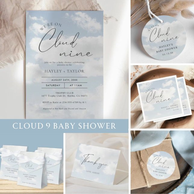 Cloud Nine Theme Cloud Bridal Shower Bar Menu Zazzle