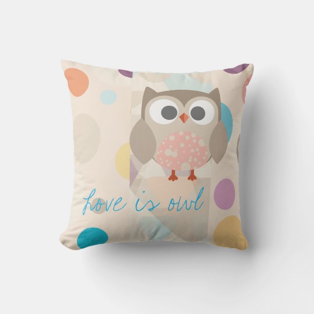 Collection “Coils is owl " Outdoor Pillow (Front)