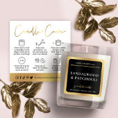 Wax Melts Safety Guide White & Gold Logo Card