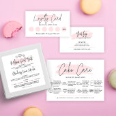 Pink Watercolor Bakery Food Allergens Checklist Business Card