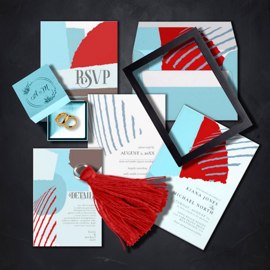 Color Block Wedding Bridal Shower Winter ID740 Invitation | Zazzle