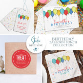 Simple Birthday Treat Favor Whimsical Script Red Classic Round Sticker