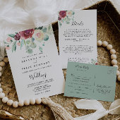 Contemporary Eucalyptus Floral Wedding Advice Card