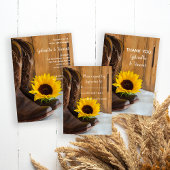 Country Sunflower Western Barn Wedding Tri-Fold Invitation