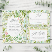 Watercolor Greenery Crystal Reply at Website RSVP (Personalise this independent creator's collection.)