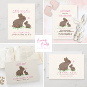 Cute Bunnies in Clover with Hearts Baby Shower Chocolate Covered Oreo