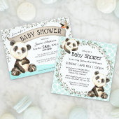 Cute Panda Bear Baby Shower Invitation