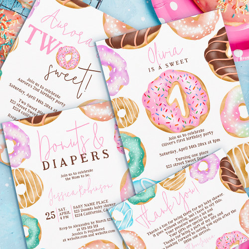 Watercolor Donuts Birthday